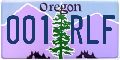 OR license plate 001RLF