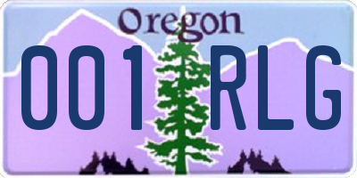 OR license plate 001RLG