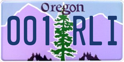 OR license plate 001RLI