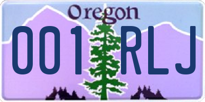 OR license plate 001RLJ