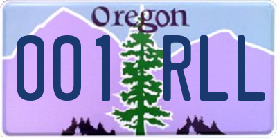 OR license plate 001RLL