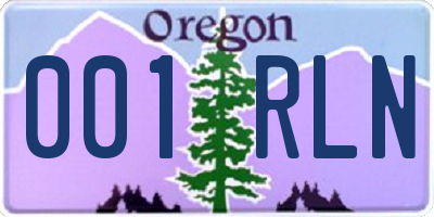 OR license plate 001RLN