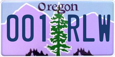 OR license plate 001RLW