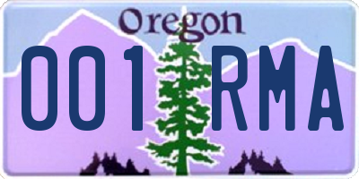 OR license plate 001RMA