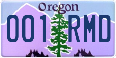 OR license plate 001RMD