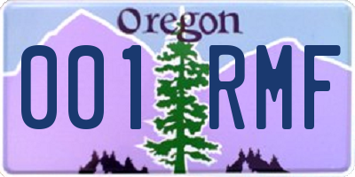 OR license plate 001RMF