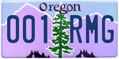 OR license plate 001RMG