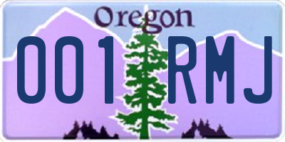 OR license plate 001RMJ