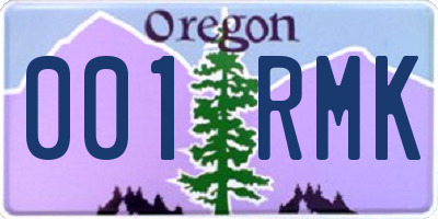 OR license plate 001RMK