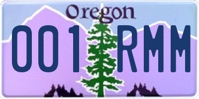 OR license plate 001RMM