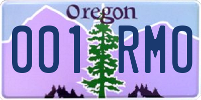 OR license plate 001RMO