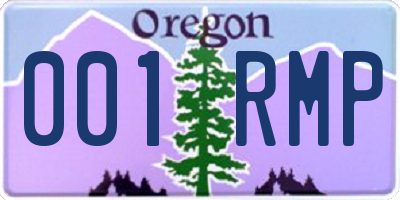 OR license plate 001RMP