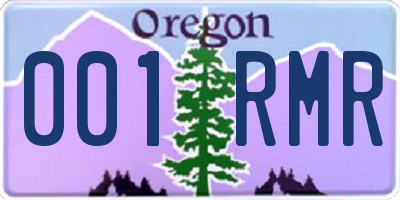 OR license plate 001RMR