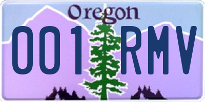 OR license plate 001RMV