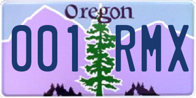 OR license plate 001RMX