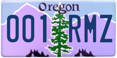 OR license plate 001RMZ