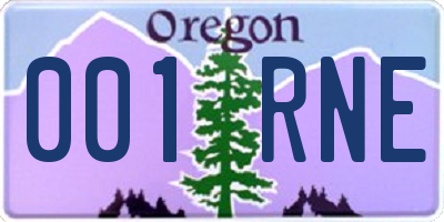 OR license plate 001RNE