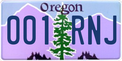 OR license plate 001RNJ