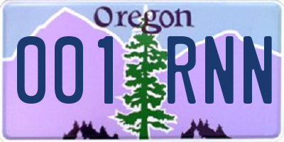 OR license plate 001RNN