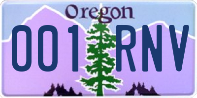 OR license plate 001RNV