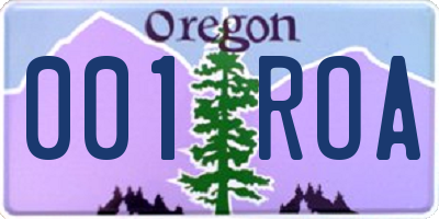 OR license plate 001ROA