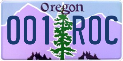 OR license plate 001ROC