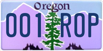 OR license plate 001ROP