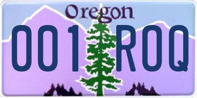 OR license plate 001ROQ