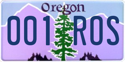 OR license plate 001ROS