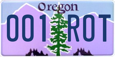 OR license plate 001ROT