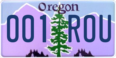 OR license plate 001ROU