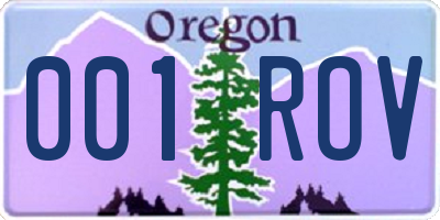 OR license plate 001ROV