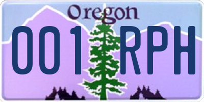 OR license plate 001RPH