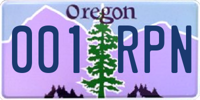 OR license plate 001RPN