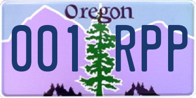 OR license plate 001RPP