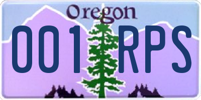 OR license plate 001RPS