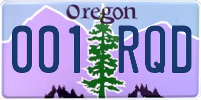 OR license plate 001RQD