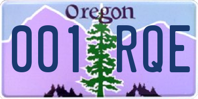 OR license plate 001RQE