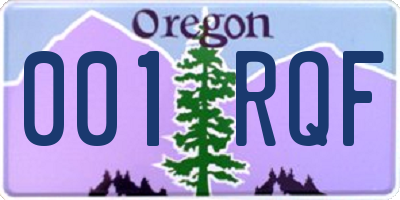 OR license plate 001RQF