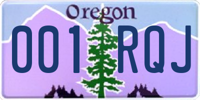 OR license plate 001RQJ