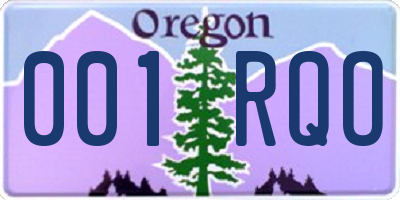 OR license plate 001RQO