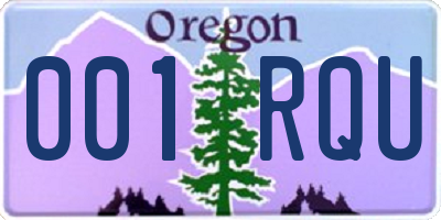 OR license plate 001RQU