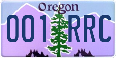 OR license plate 001RRC