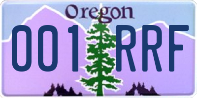 OR license plate 001RRF
