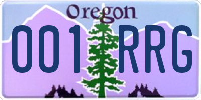 OR license plate 001RRG