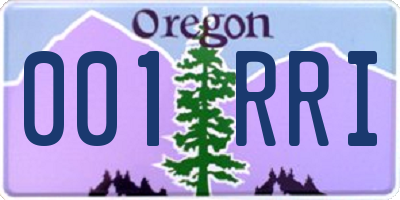 OR license plate 001RRI