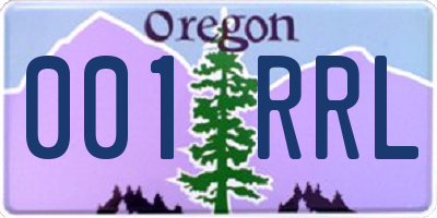 OR license plate 001RRL