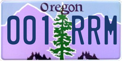 OR license plate 001RRM