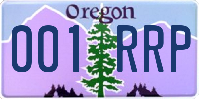 OR license plate 001RRP