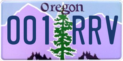 OR license plate 001RRV